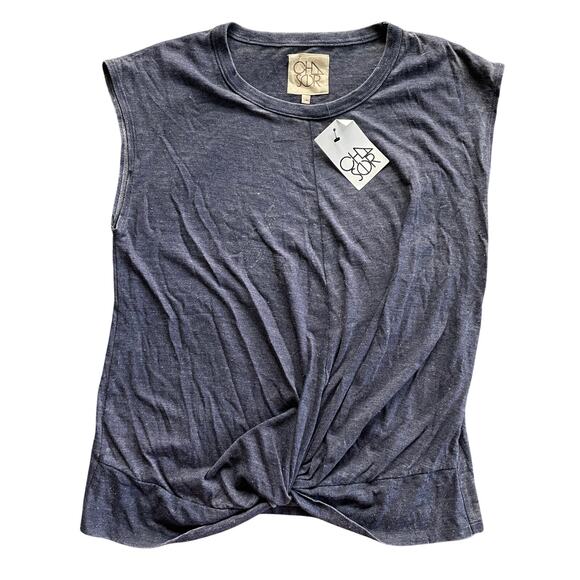 NWT Chaser Womens Sleeveless Top Twist Front Triblend Tee Loungewear Size Medium - Picture 1 of 6